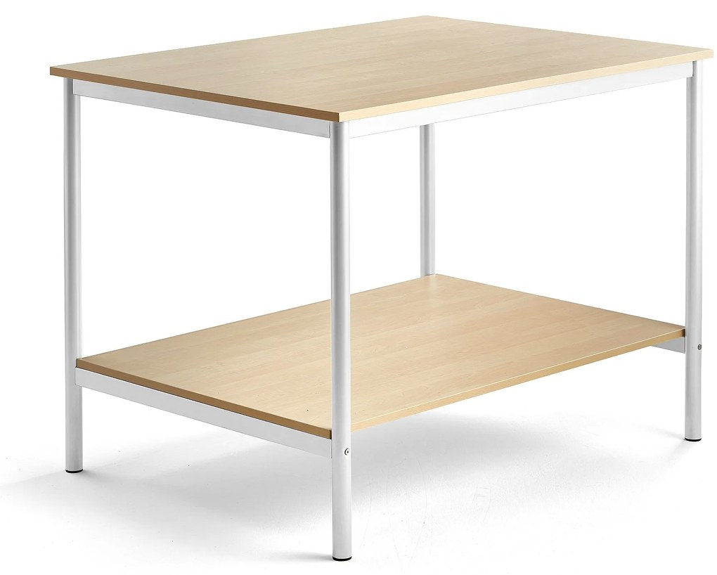 Pracovný stôl, 1200x900x900 mm, breza, biela