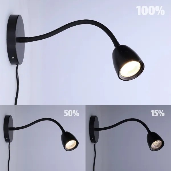 Solight WO54-B - LED Stmievateľná nástenná lampička LED/4W/230V čierna