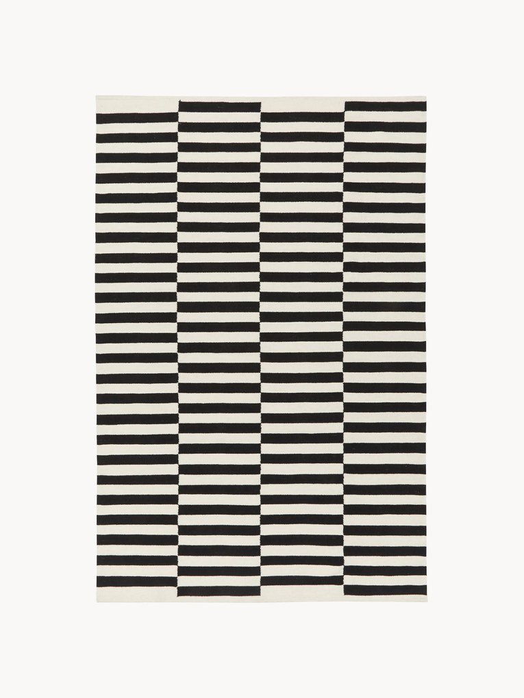 Ručne tkaný pruhovaný kelímový koberec Donna