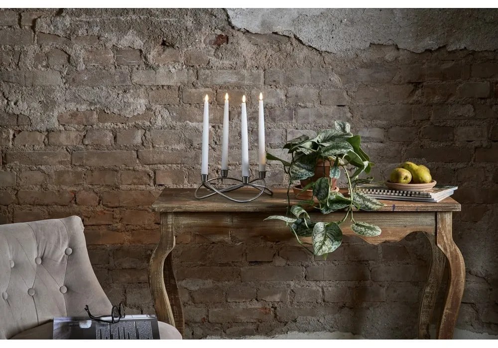 Súprava 4 bielych LED voskových sviečok Star Trading Flamme, výška 28,5 cm