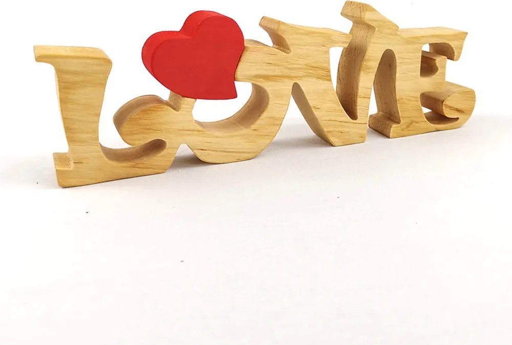 AMADEA Drevená dekorácia nápis LOVE, masívne drevo, 25x8 cm