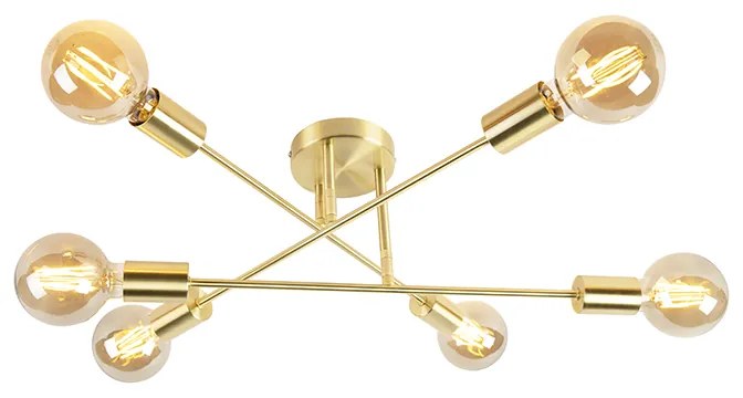 Inteligentné stropné svietidlo v štýle Art Deco mosadz vrátane 6 WiFi G95 - Sydney