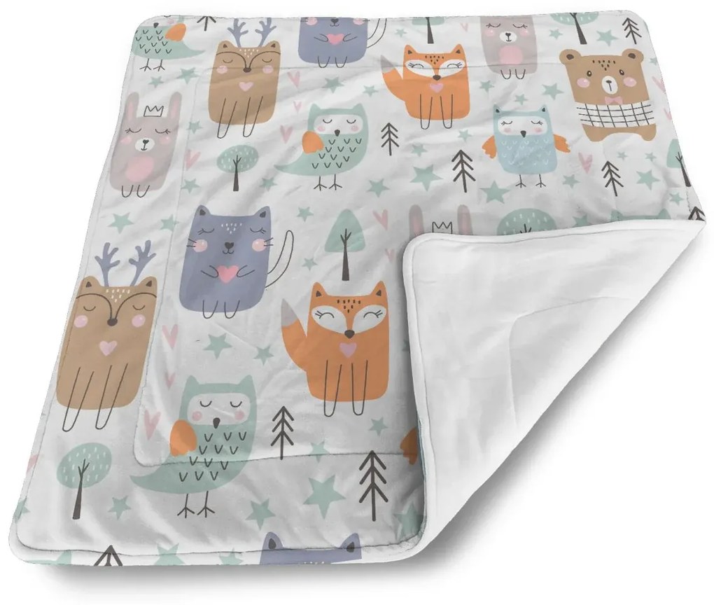 Sablio Deka pre bábätko Animovaná Lesné zvieratká - 80x100 cm