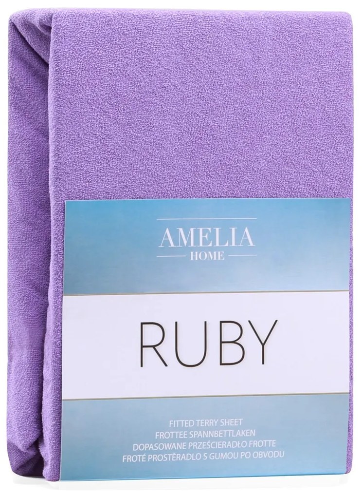 Froté prestieradlo s gumou AmeliaHome Ruby fialové