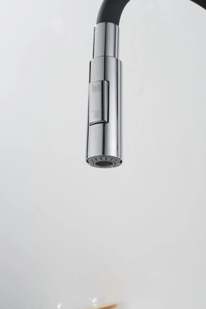 Gamma Flex 4000, stojanková drezová batéria s flexibilným ramenom, 2-funkčný výtok, čierna-chróm, GMA-BFX-4000CH