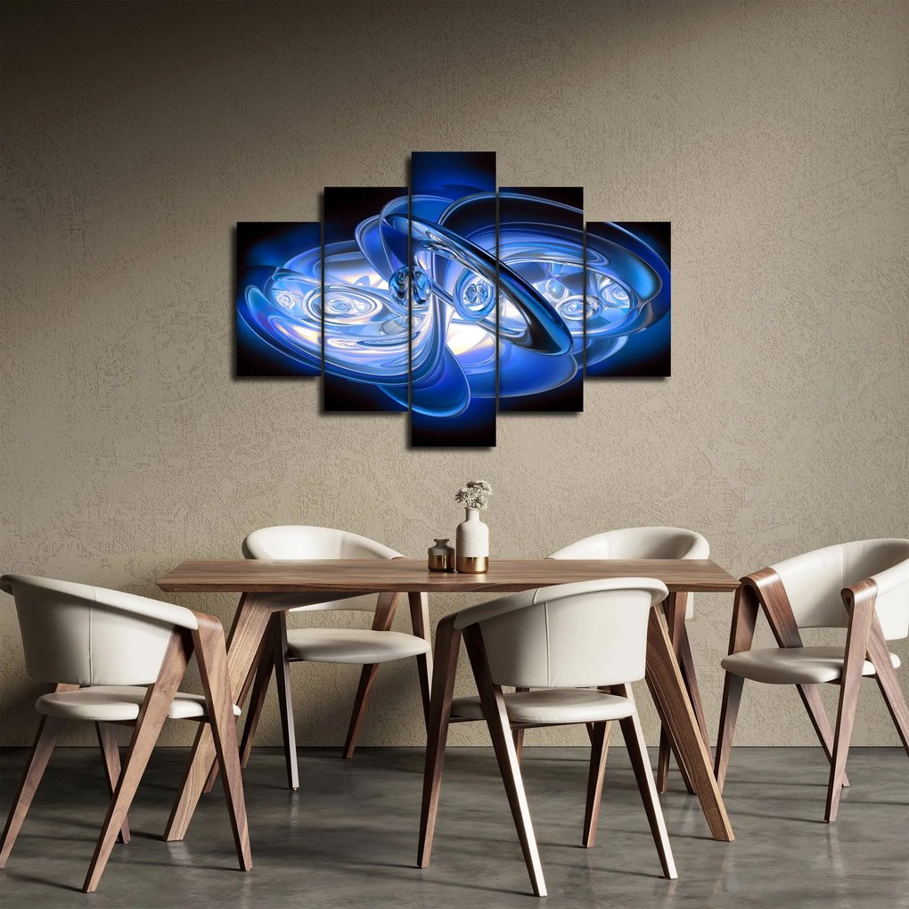 Modrý abstraktný obraz (150x105 cm)