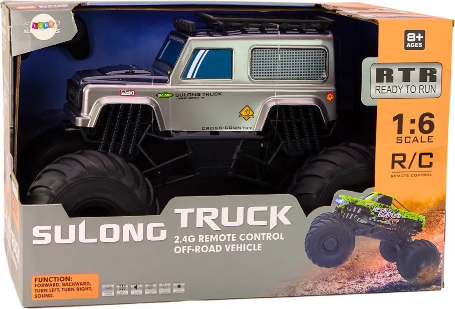 LEAN Toys Veľké terénne auto Diaľkovo ovládané Suv 2.4G RC 1:6 Grey