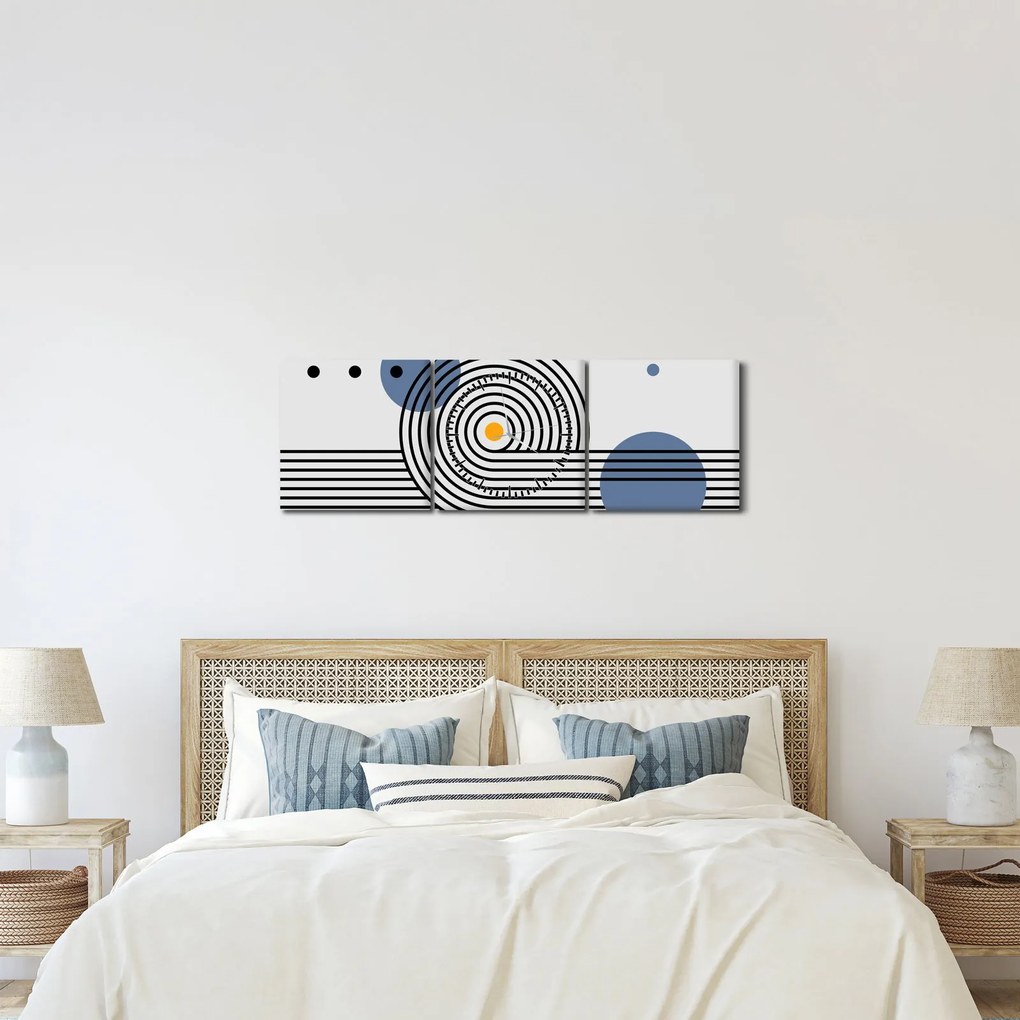 Obraz - Minimalistická abstrakcia N⁰1 (s hodinami) (90x30 cm)
