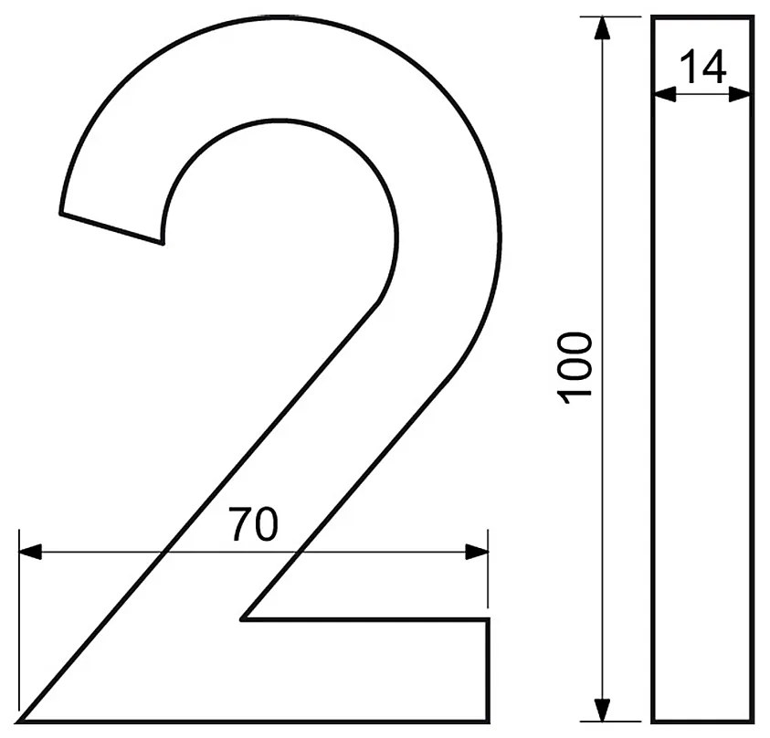 Domová číslica RICHTER 3D RN.100LV (čierna matná), 5, RICHTER Čierna matná