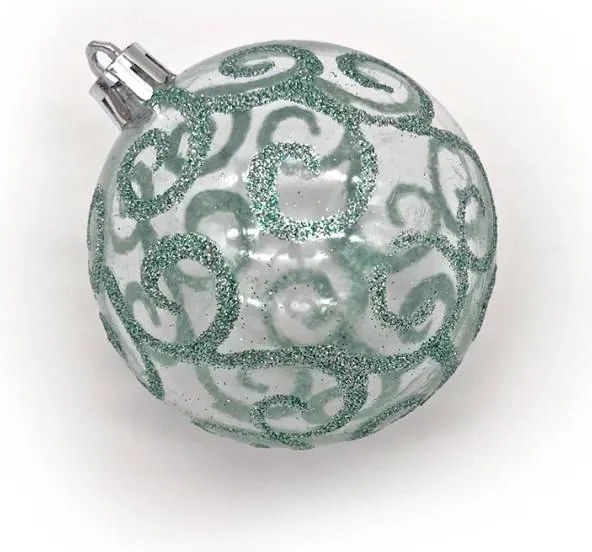 DECOLED Plastové ozdoby, prům. 7 cm, 18 ks, tyrkysová