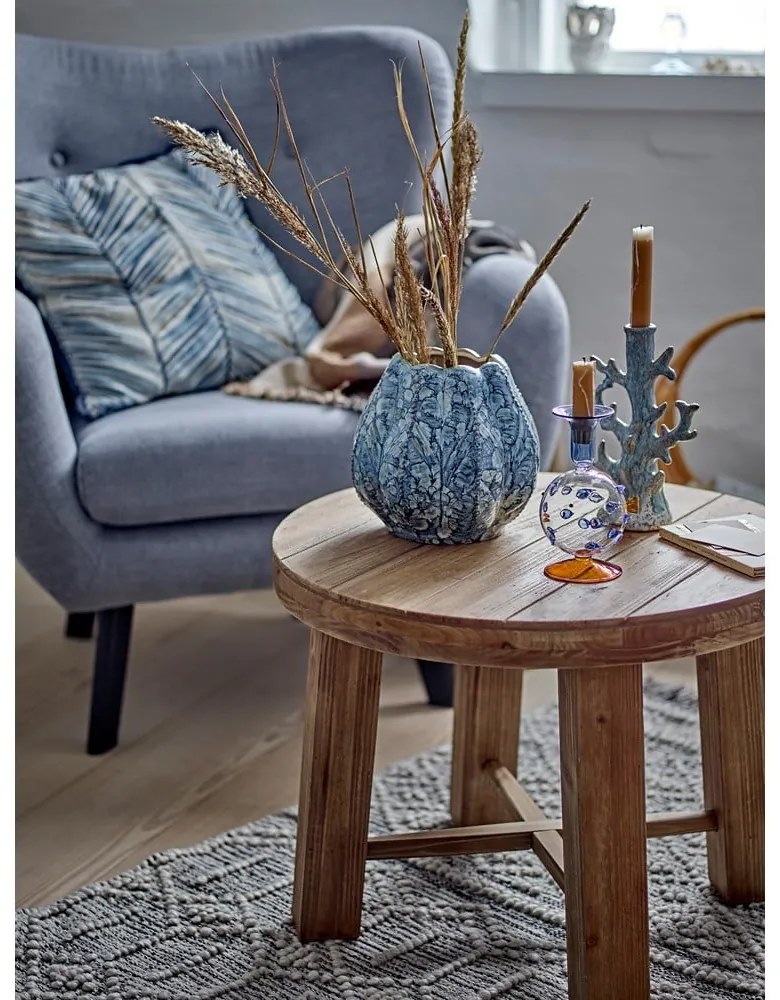 Okrúhly konferenčný stolík v dekore exotického dreva v tmavoprírodnej farbe ø 60 cm Emmett – Bloomingville