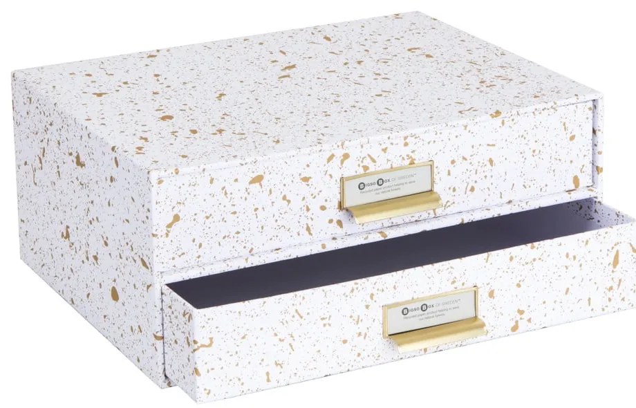 Zásuvkový box s 2 zásuvkami v zlato-bielej farbe Bigso Box of Sweden Birger