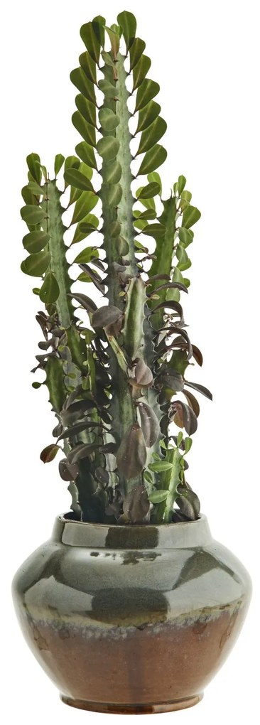 MADAM STOLTZ Kameninový obal na kvetináč Grey/Taupe/Brown 12,5 cm