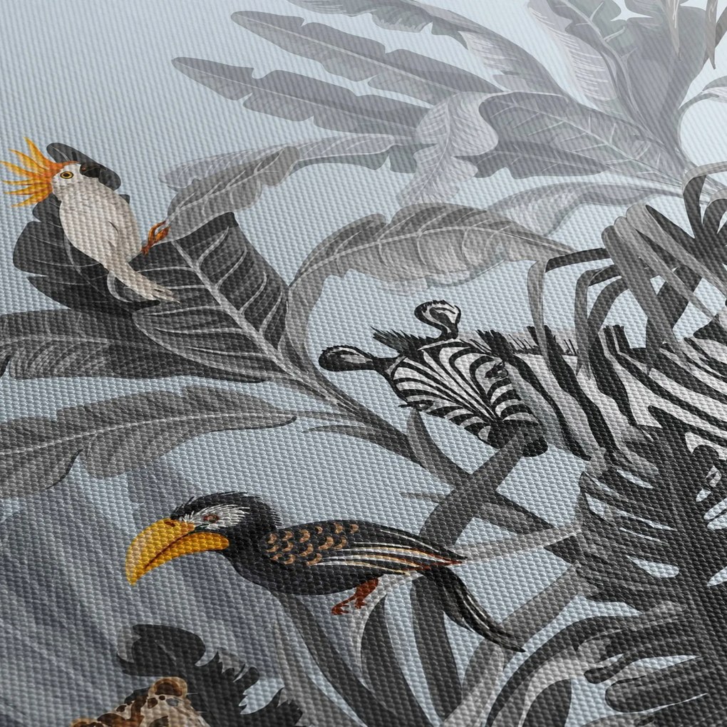 Obraz zvierat v tropickom lese (90x60 cm)