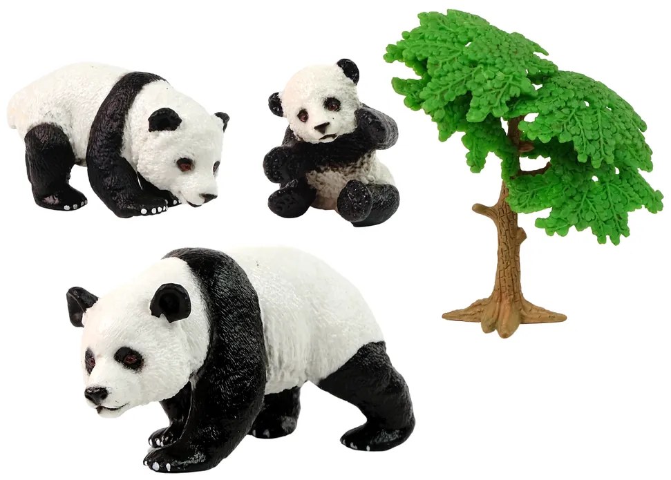 LEAN TOYS Figúrka – Panda a mláďatká