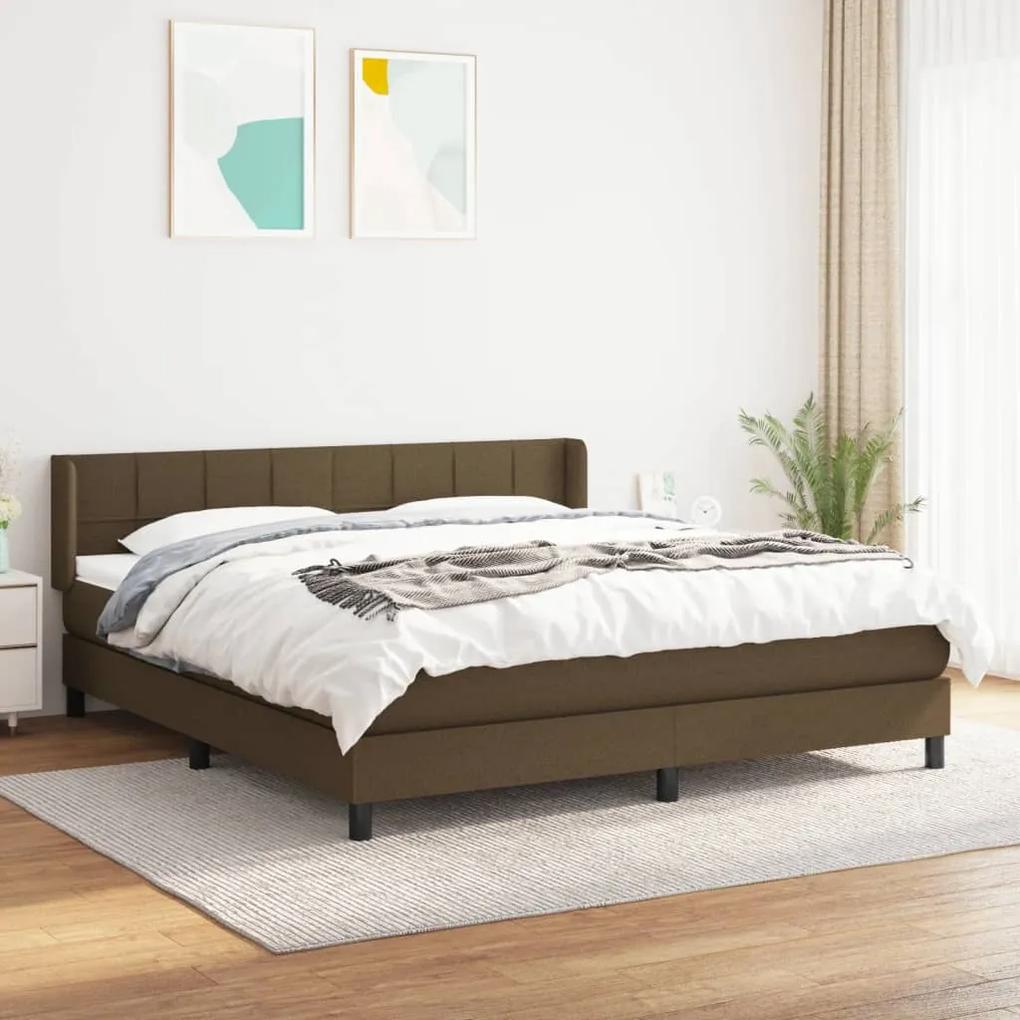 Boxspring posteľ s matracom tmavohnedá 180x200 cm látka 3129732