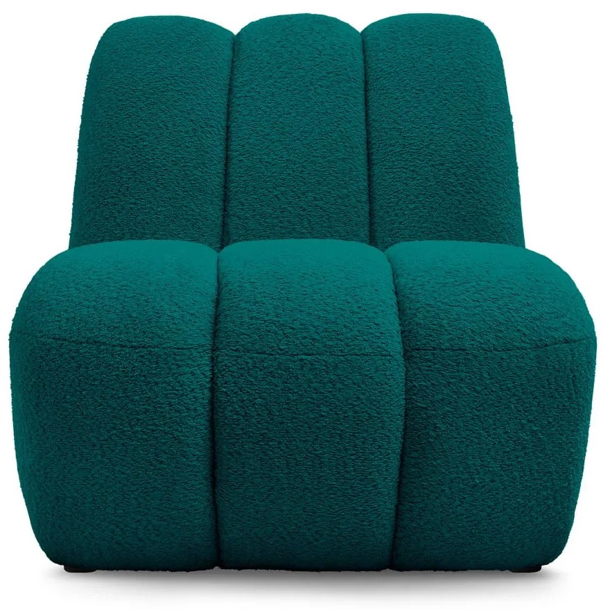 Tyrkysovomodré kreslo z textílie buklé Janissaire – Bobochic Paris