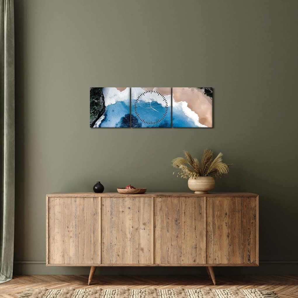 Obraz pláže Nusa Penida, Indonézia (s hodinami) (90x30 cm)