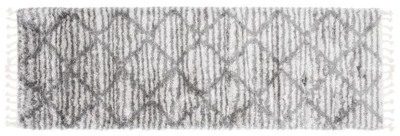 Kusový koberec shaggy Atika sivý atyp 80x300cm