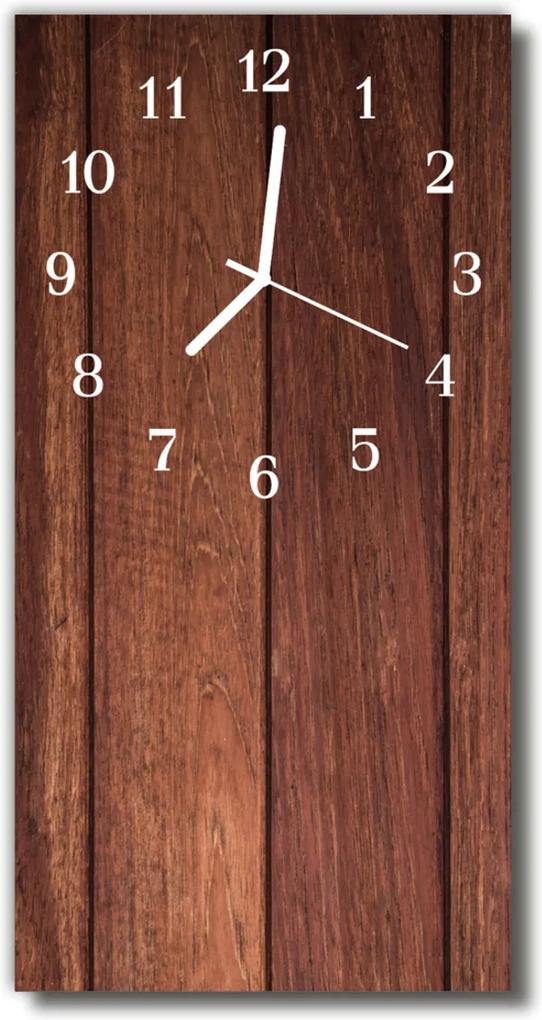 Sklenené hodiny vertikálne  hnedé drevo