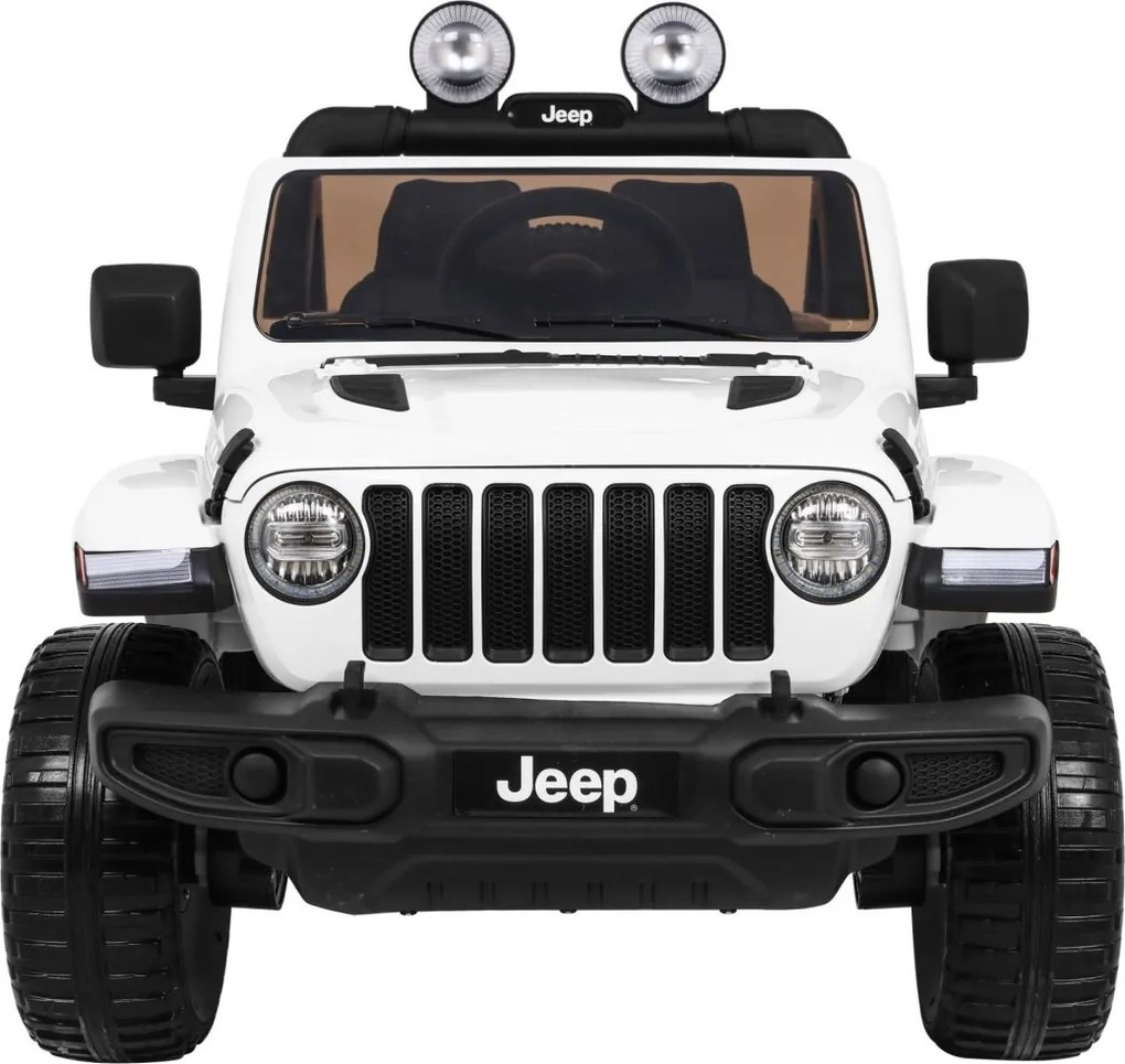 Ramiz Jeep Wrangler Rubicon na batérie pre deti biely + diaľkové ovládanie