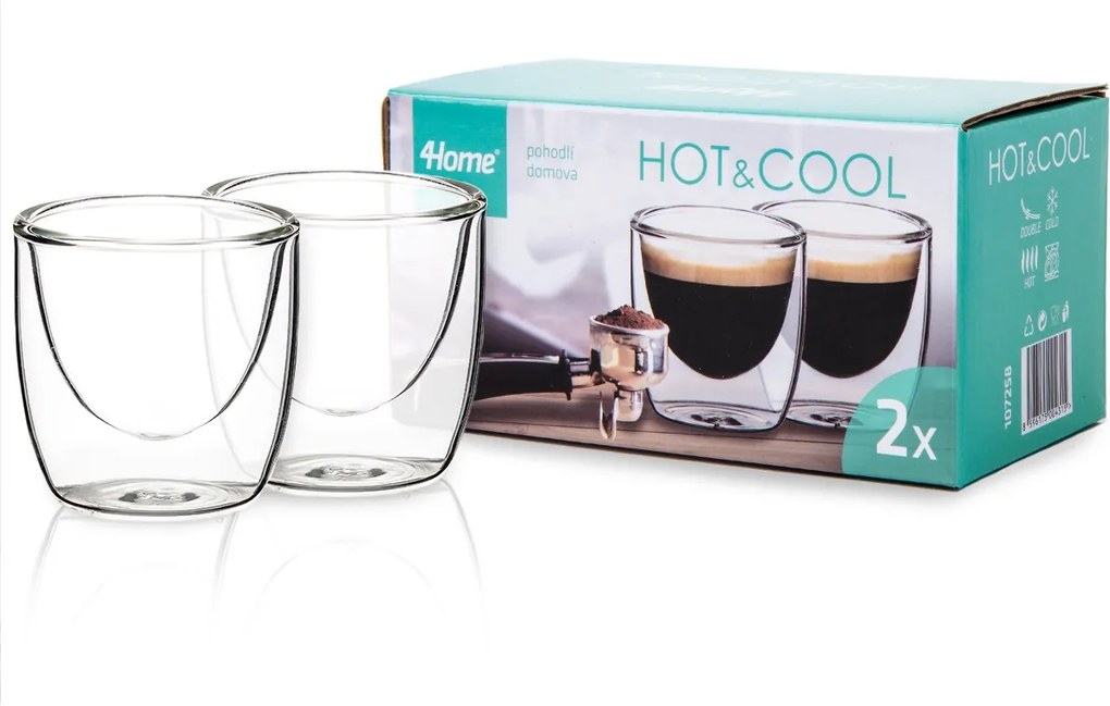 4Home Termo pohár na espresso Hot&Cool 100 ml, 2 ks