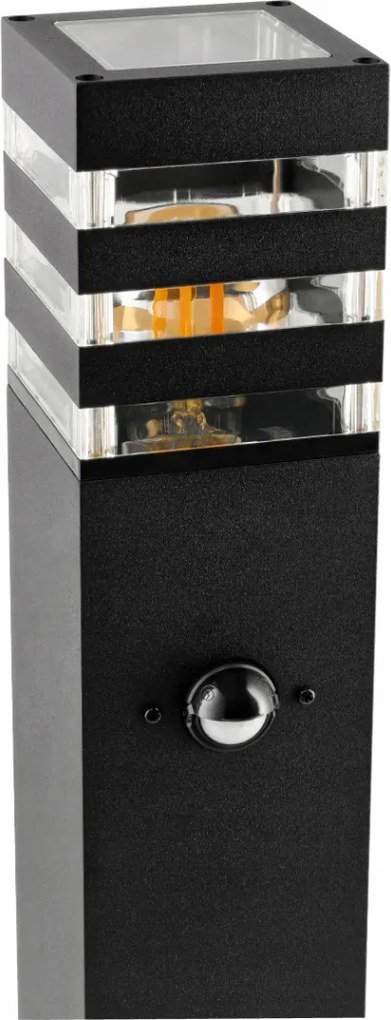 BERGE Záhradná lampa Malibu - ME0021 - E27 - 60 cm - čierna - pohybové čidlo
