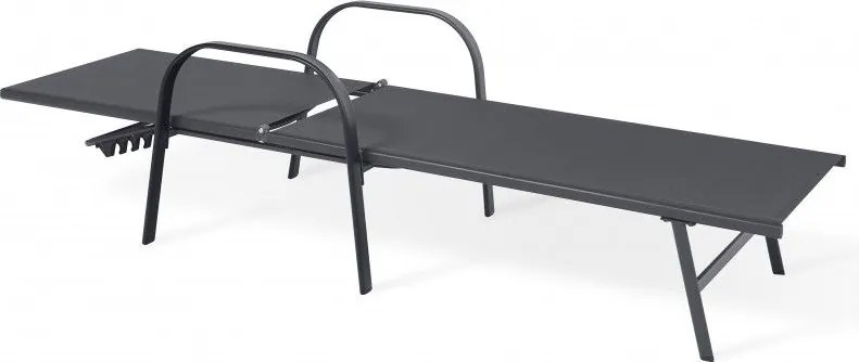 Polohovateľné záhradné lehátko tmavosivé