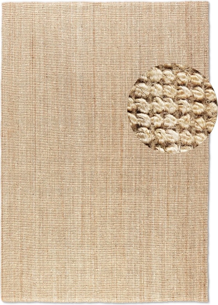 Hanse Home, Kusový koberec Bouclé Jute 105974 Natural Golden, 80x150, béžová, chodba / predsieň
