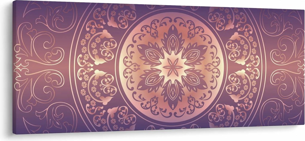 Obraz - Mandala na fialovom gradiente (120x50 cm)
