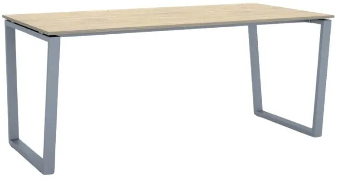 Kancelársky stôl PRIMO IMPRESS, 180x90 cm, sivostrieborná podnož, dub prírodný