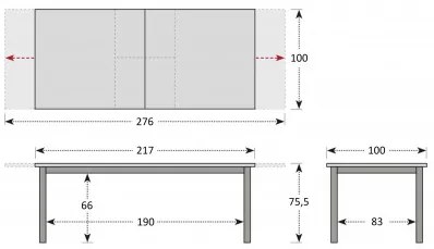 Doppler EXPERT WOOD antracit - záhradný rozkladací hliníkový stôl 220/280 x 100 x 75 cm