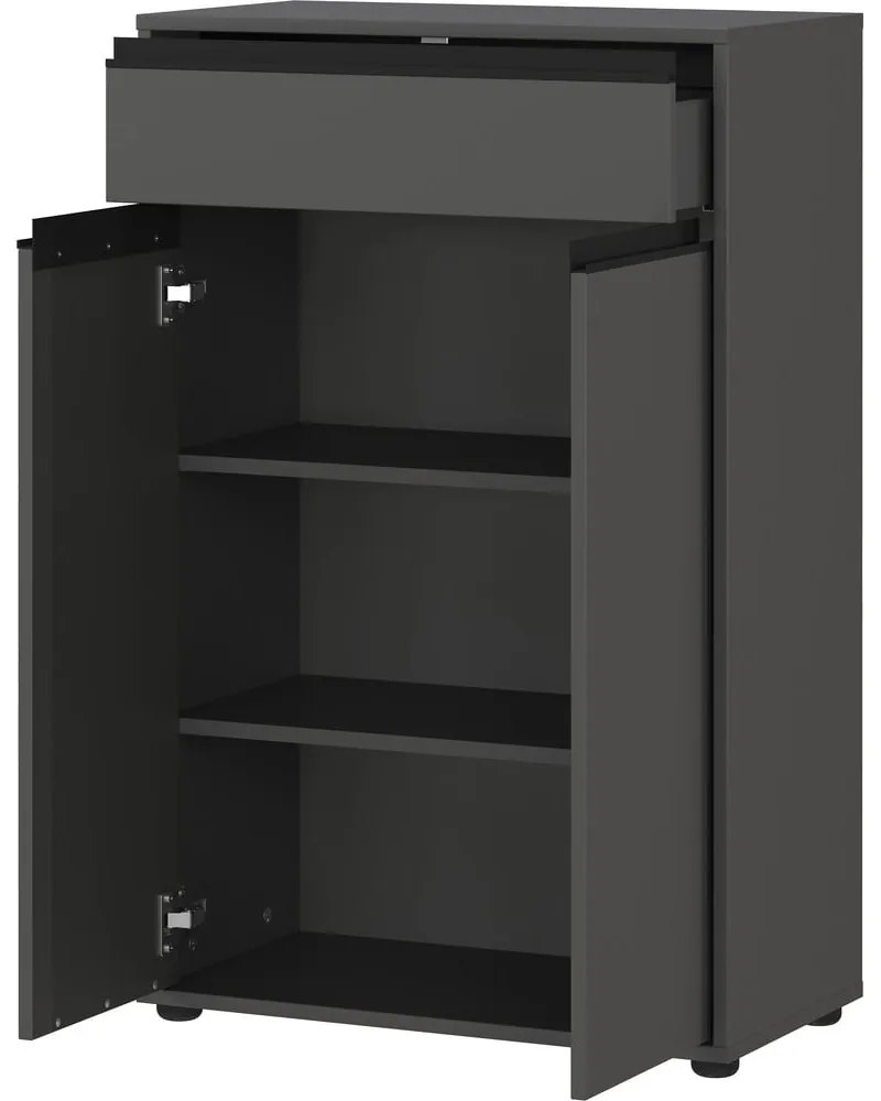 Antracitová vysoká kúpeľňová skrinka 63x98 cm Lemont – Germania