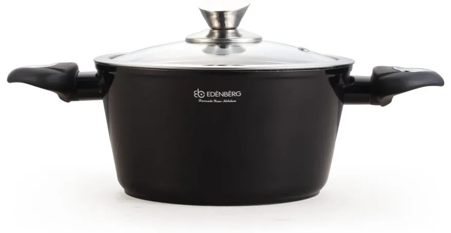 Čierna lesklá sada hrncov - 12 kusov