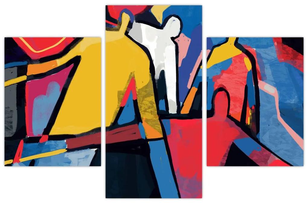 Obraz - Abstrakcia mužov (90x60 cm)