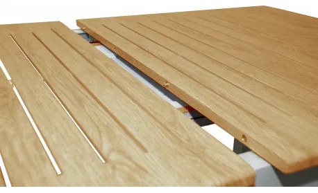 Doppler EXPERT WOOD - záhradný rozkladací hliníkový stôl 150/210 x 90 x 75 cm