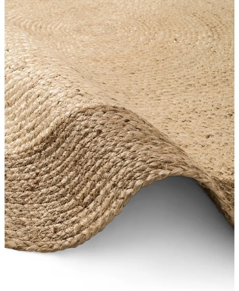 Obojstranný/ručne tkaný jutový okrúhly koberec sivobéžový ø 120 cm Jutta Greige – Hanse Home