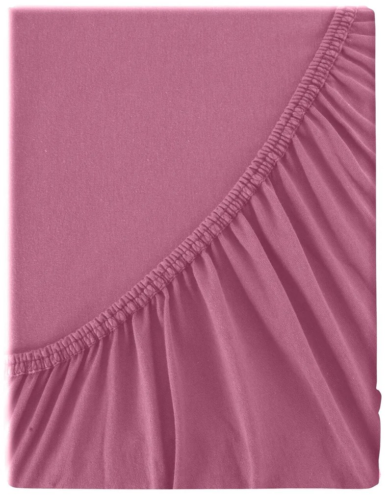 BAVLNENÉ PRESTIERADLO S GUMOU ADELA 220X200X25CM RUŽOVÁ