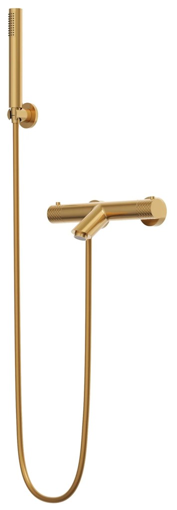 Gamma Roy, termostatická vaňová batéria s ručnou sprchovou súpravou, zlatá matná, GMA-BRYPWT-BGD