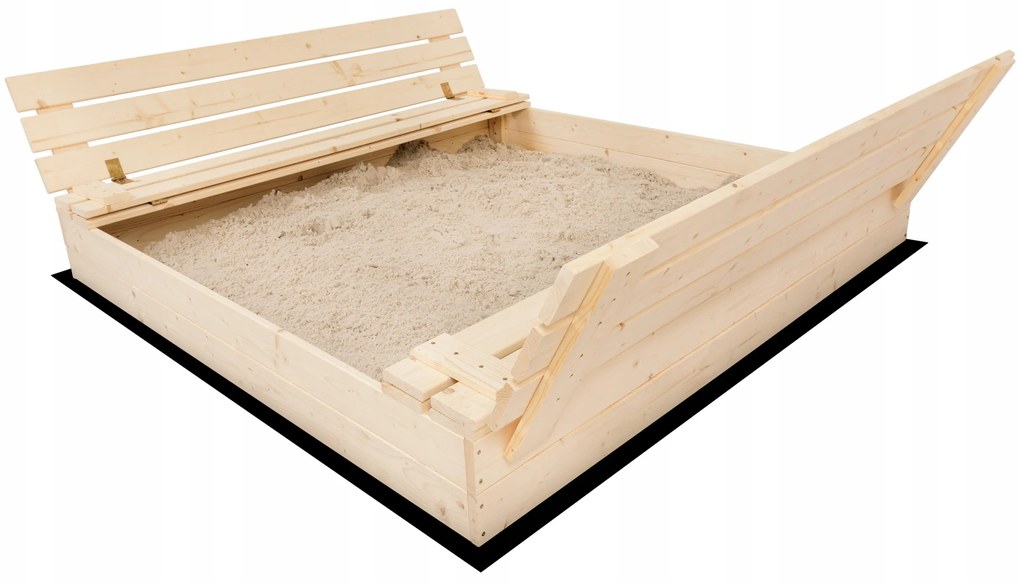 Pieskovisko drevené XXL 146x138 cm uzatvárateľné