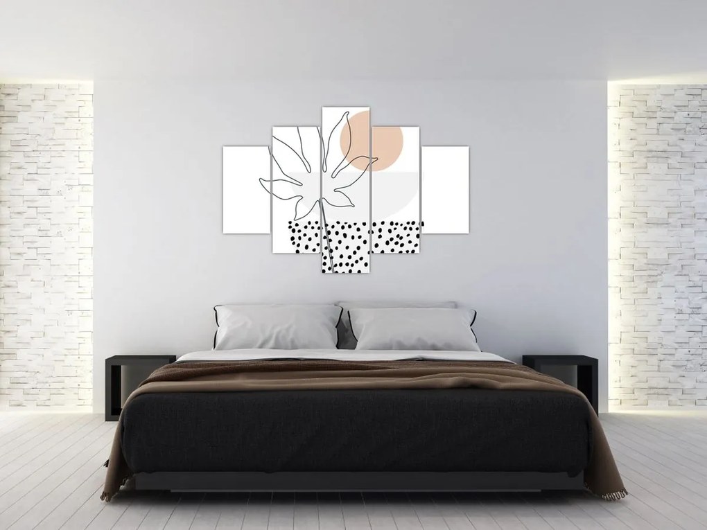 Obraz - Line art kvety N⁰3 (150x105 cm)