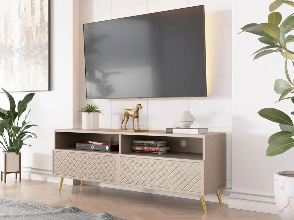 Tv stolík/skrinka Borunti 2K, Farby: pieskovo béžová
