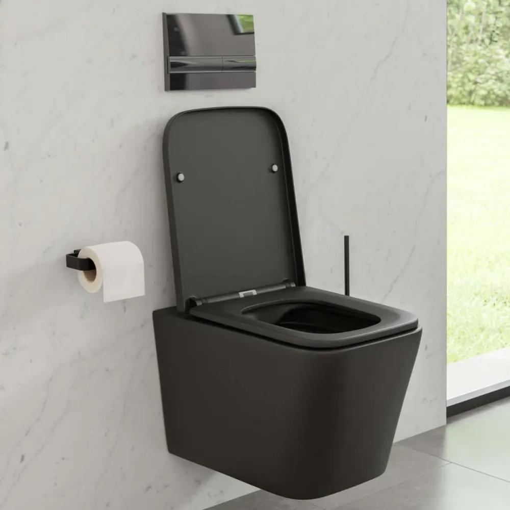 KIELLE Arkas I závesné WC Rimless s hlbokým splachovaním, 350 x 505 mm + SoftClose sedátko, matná čierna, 30111040
