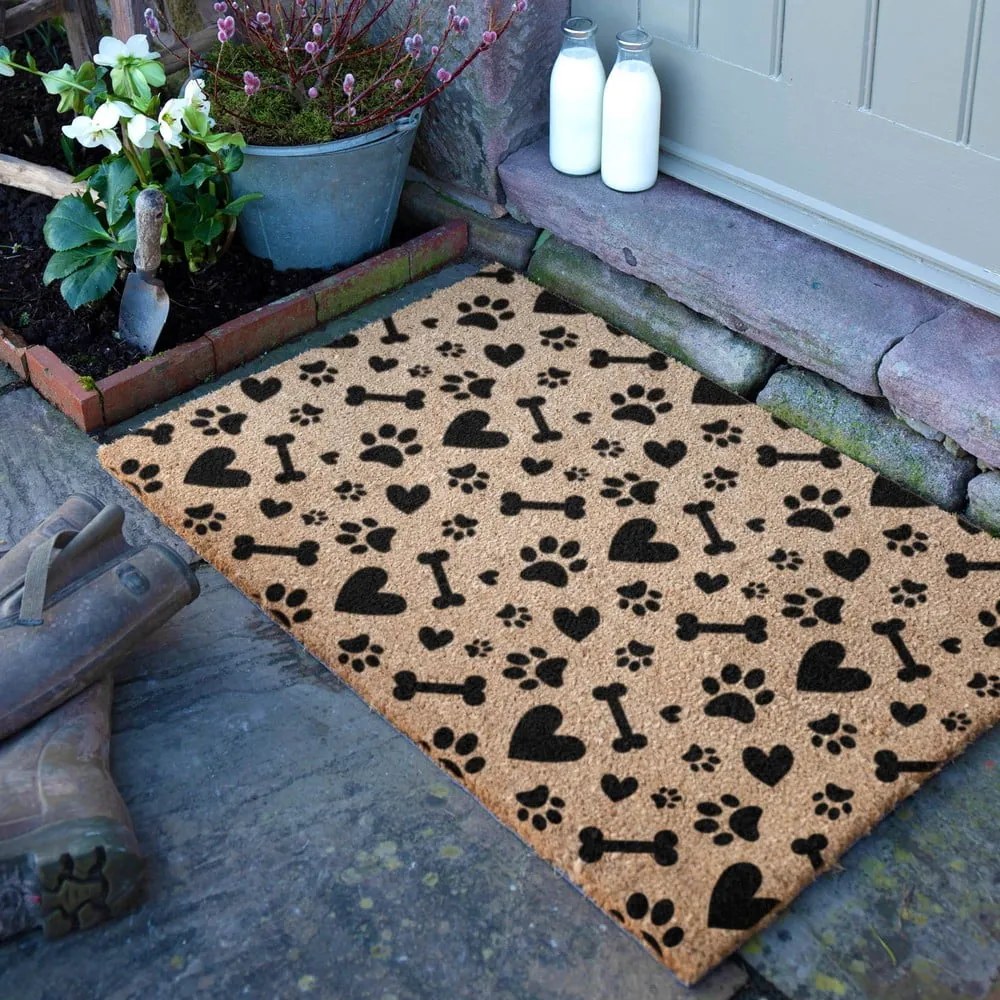 Rohožka z kokosového vlákna 60x90 cm Paws and Bones – Artsy Doormats