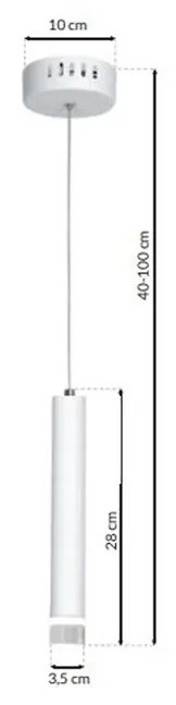 Závesné svietidlo Alba, 1x biele kovové tienidlo, w
