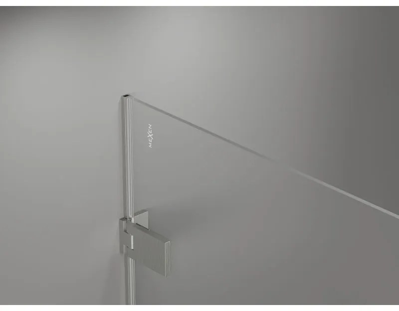 Mexen, Mexen Lunar-F pravé sklápacie sprchové dvere 95 cm, transparentné, brúsený nikel - 836-095-000-97-00-P