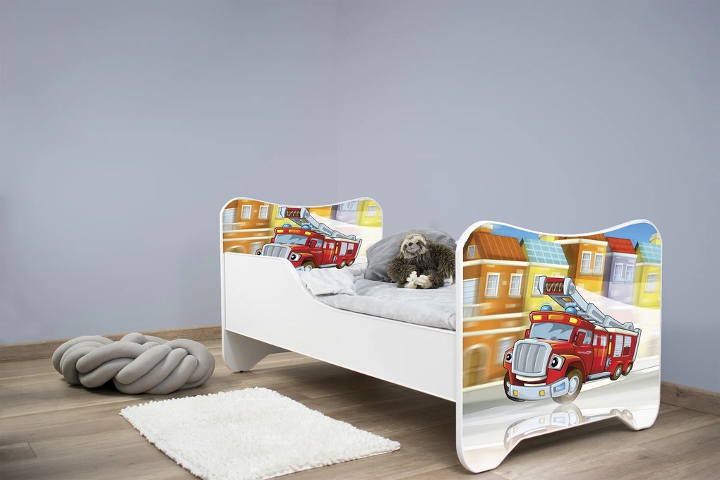 TOP BEDS Detská posteľ Happy Kitty 160x80 Požiarne autíčko