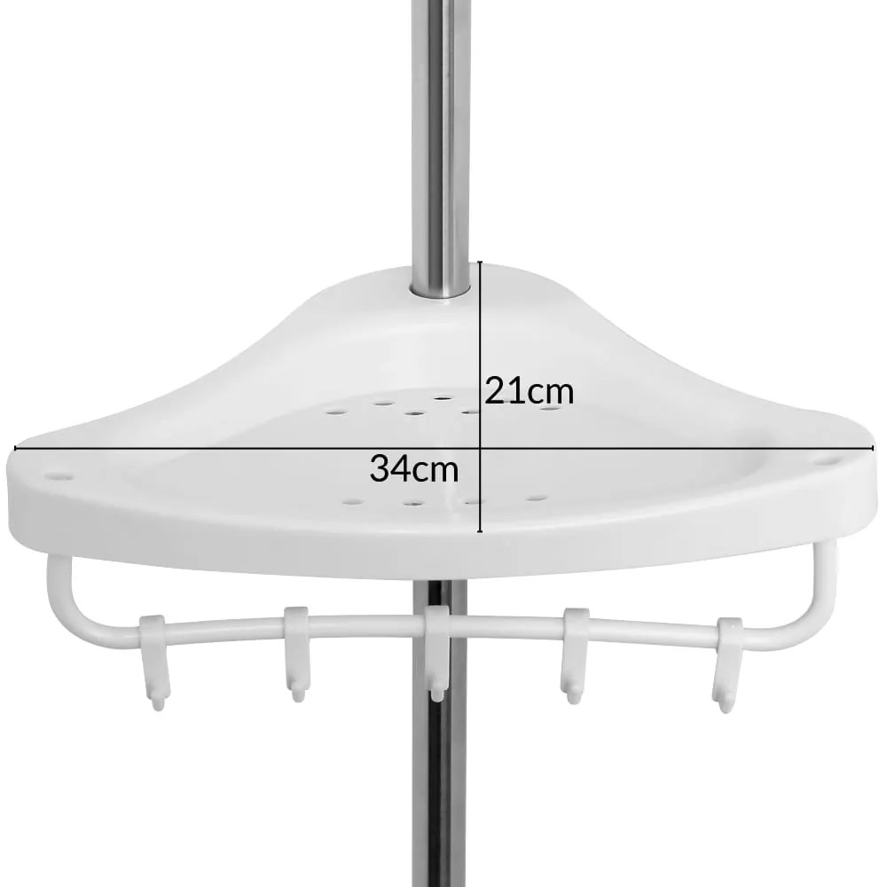 Deuba Teleskopický regál do sprchy DELMO, 92-306 cm, biela