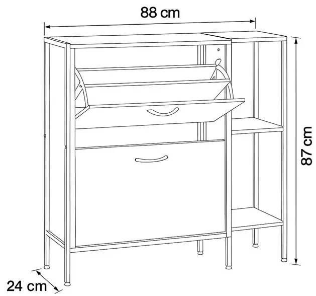 Botník MDF Dub - 2/3