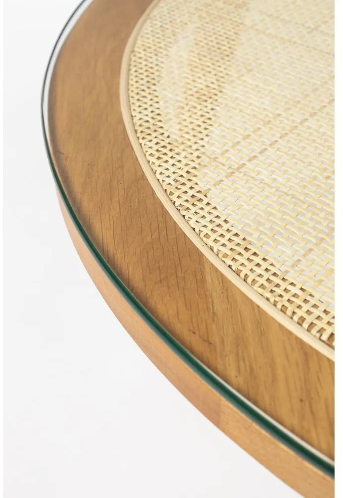 Sklenený okrúhly konferenčný stolík v prírodnej farbe ø 70 cm Haru – White Label